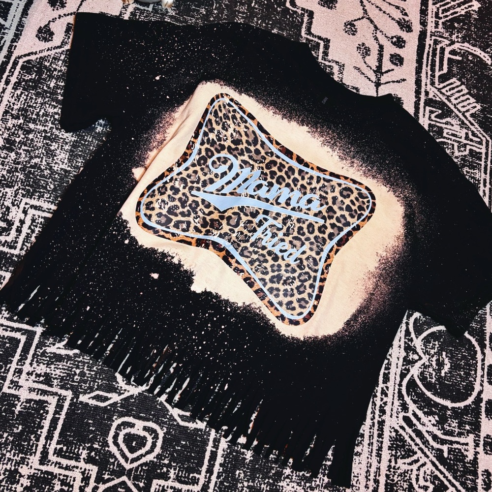 Leopard Print Fringe T-Shirt